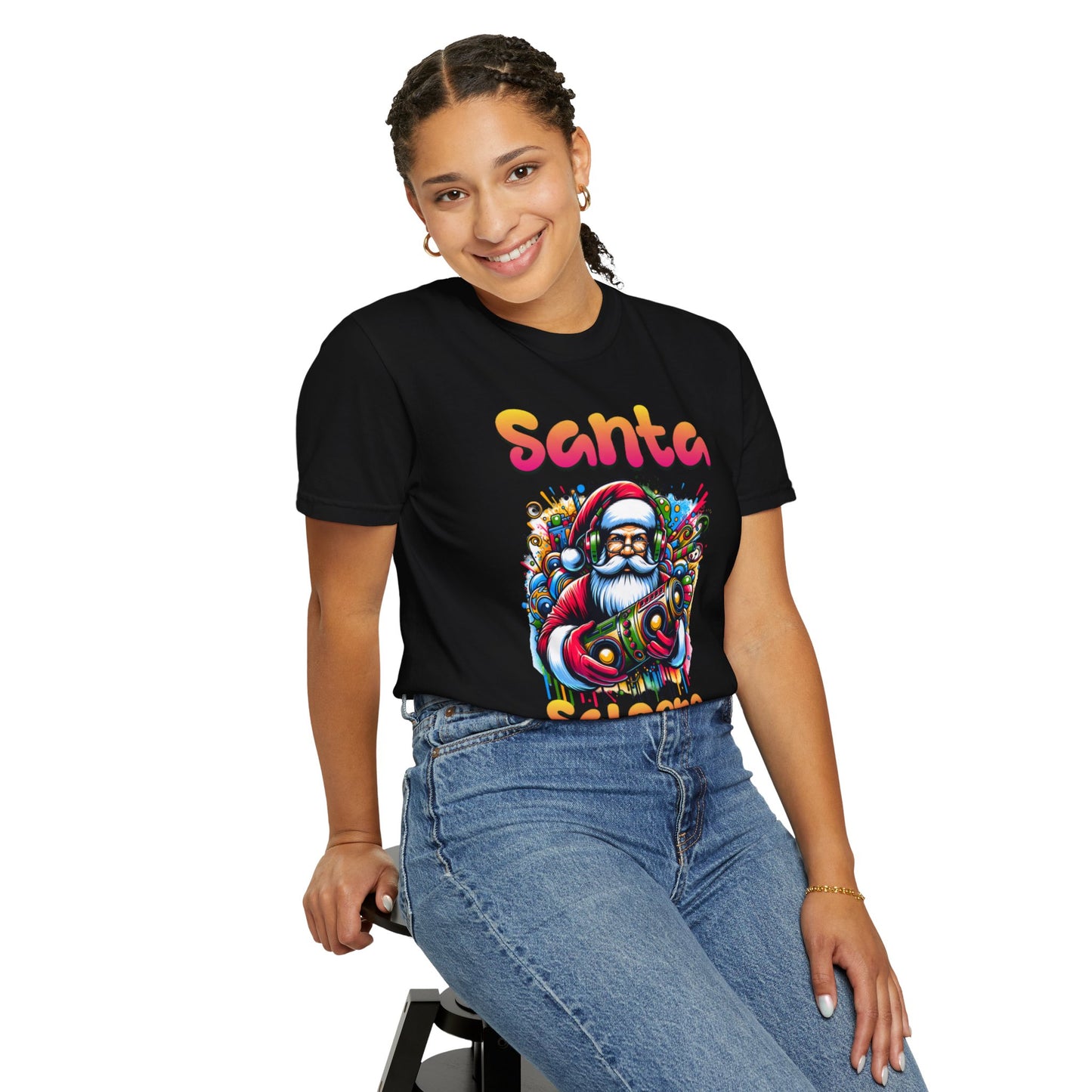 Santa Salsero Christmas Unisex Garment-Dyed T-shirt