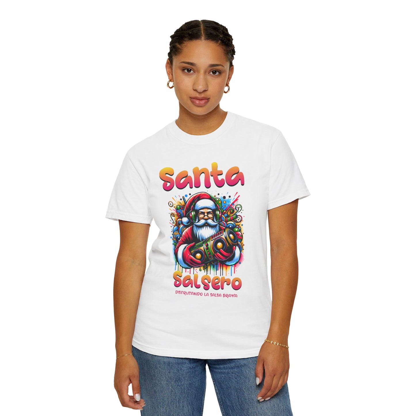 Santa Salsero Christmas Unisex Garment-Dyed T-shirt