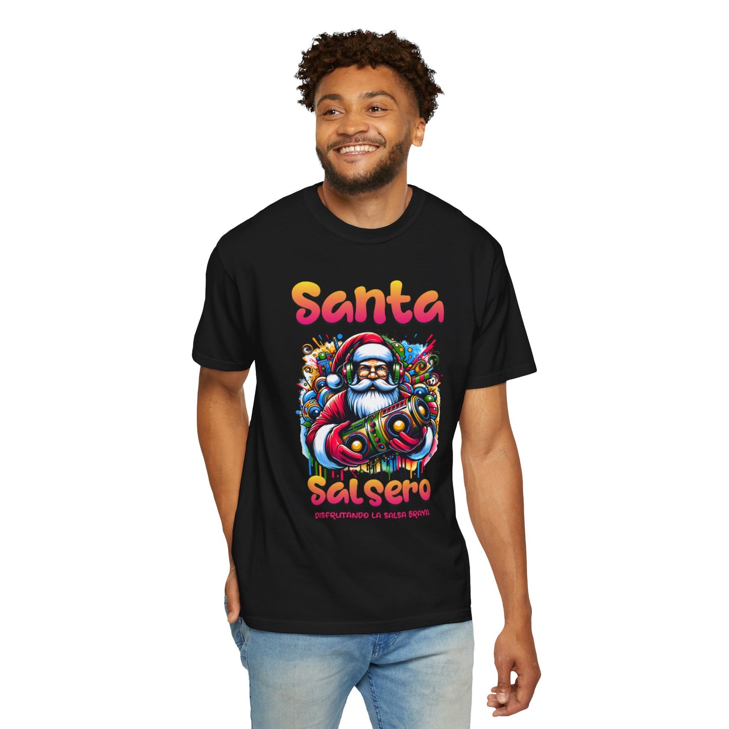 Santa Salsero Christmas Unisex Garment-Dyed T-shirt