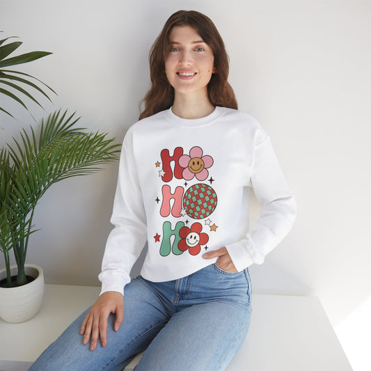 Ho Ho Ho Holiday Cheer Heavy Blend Crewneck Sweatshirt - Cozy Comfort for Colder Months