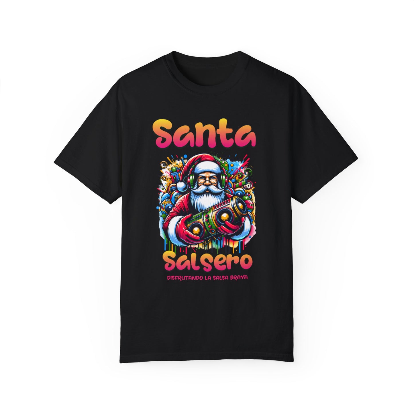 Santa Salsero Christmas Unisex Garment-Dyed T-shirt