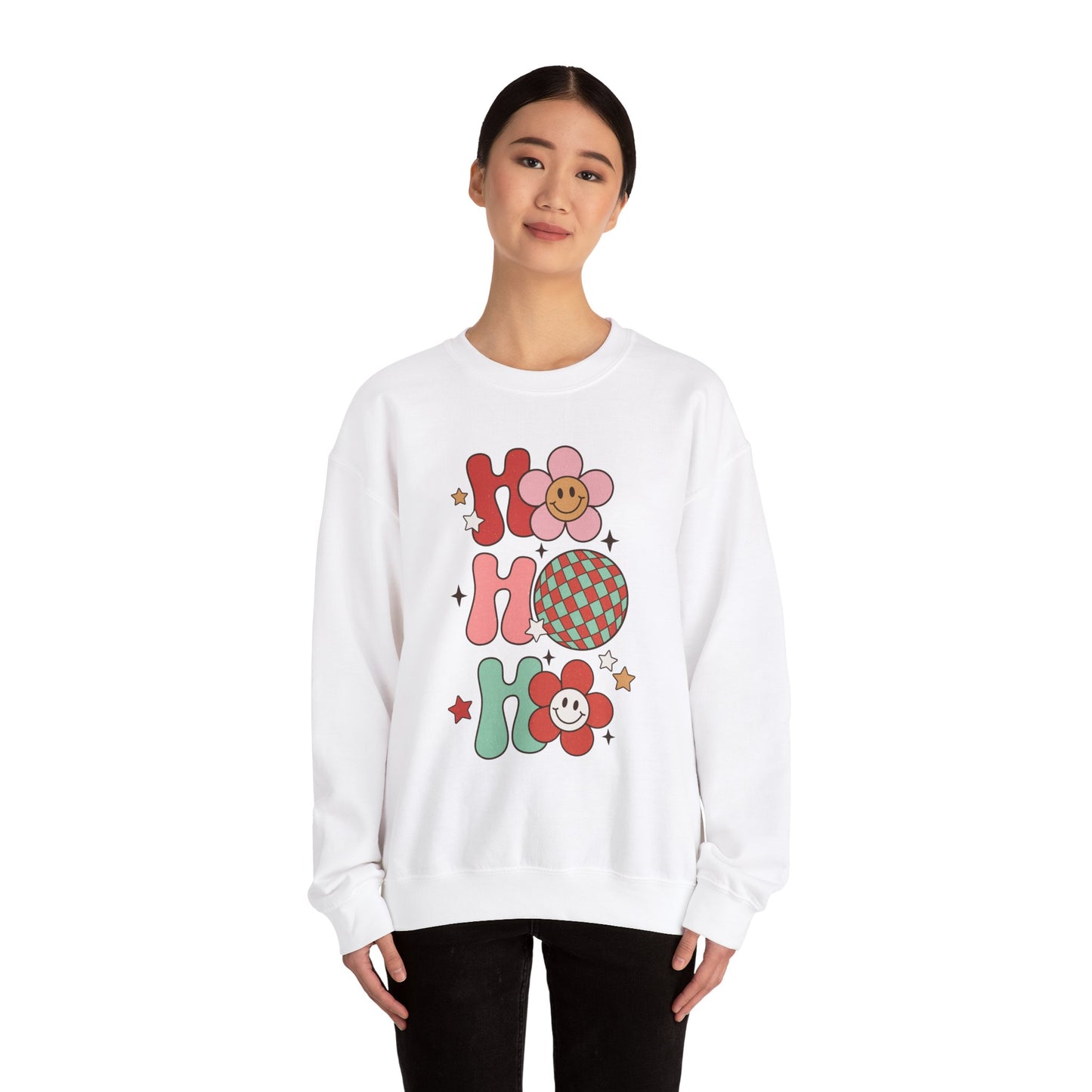 Ho Ho Ho Holiday Cheer Heavy Blend Crewneck Sweatshirt - Cozy Comfort for Colder Months