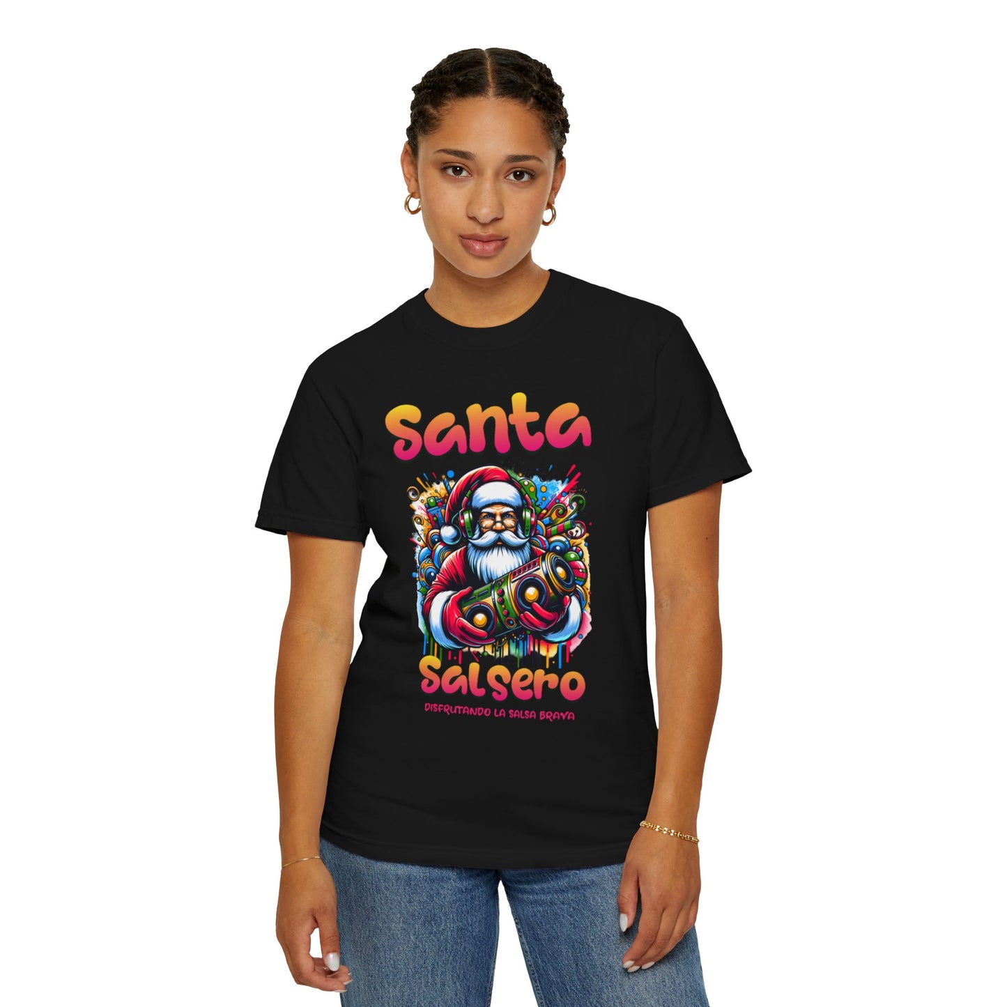 Santa Salsero Christmas Unisex Garment-Dyed T-shirt