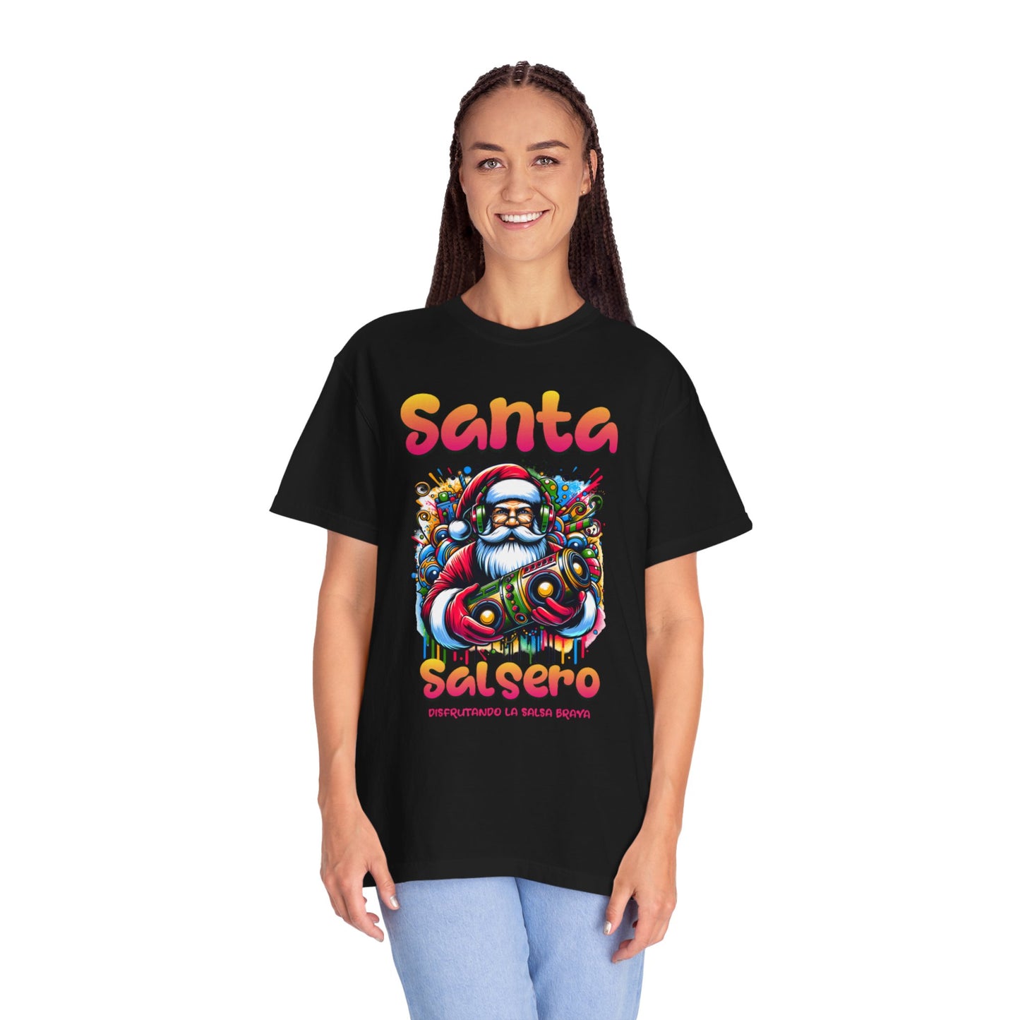 Santa Salsero Christmas Unisex Garment-Dyed T-shirt