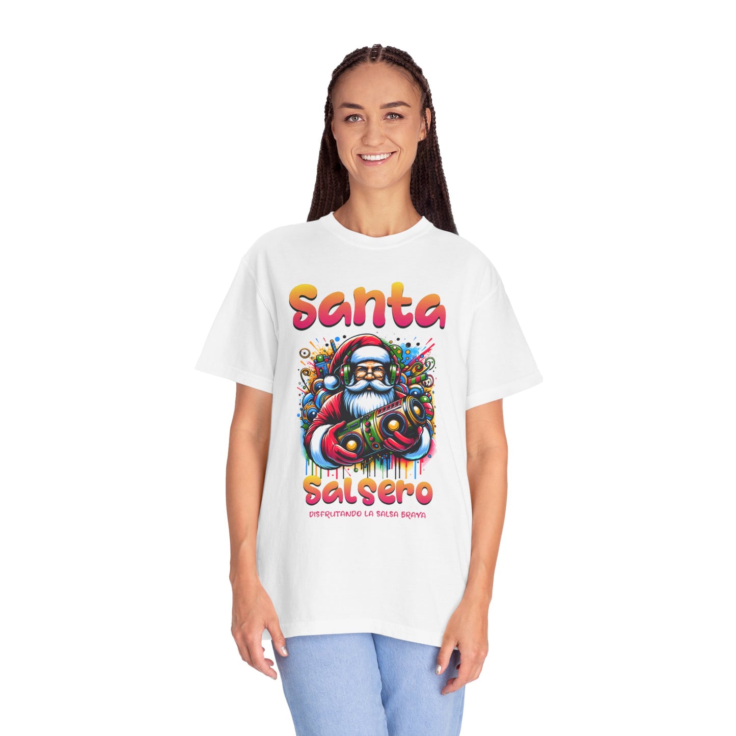 Santa Salsero Christmas Unisex Garment-Dyed T-shirt