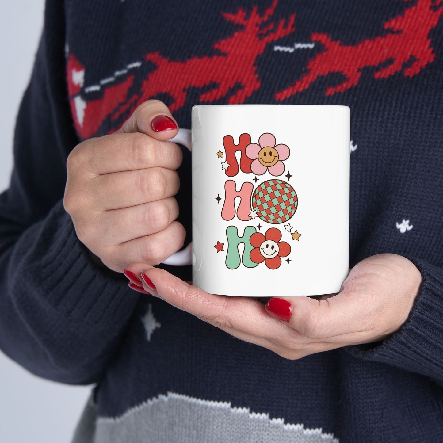 Ho Ho Ho Holiday Cheer Ceramic Mug (11oz) Sip the Season in Style