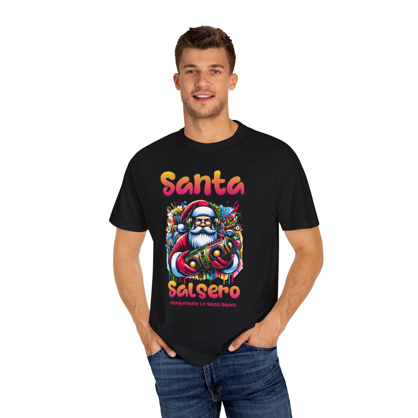 Santa Salsero Christmas Unisex Garment-Dyed T-shirt