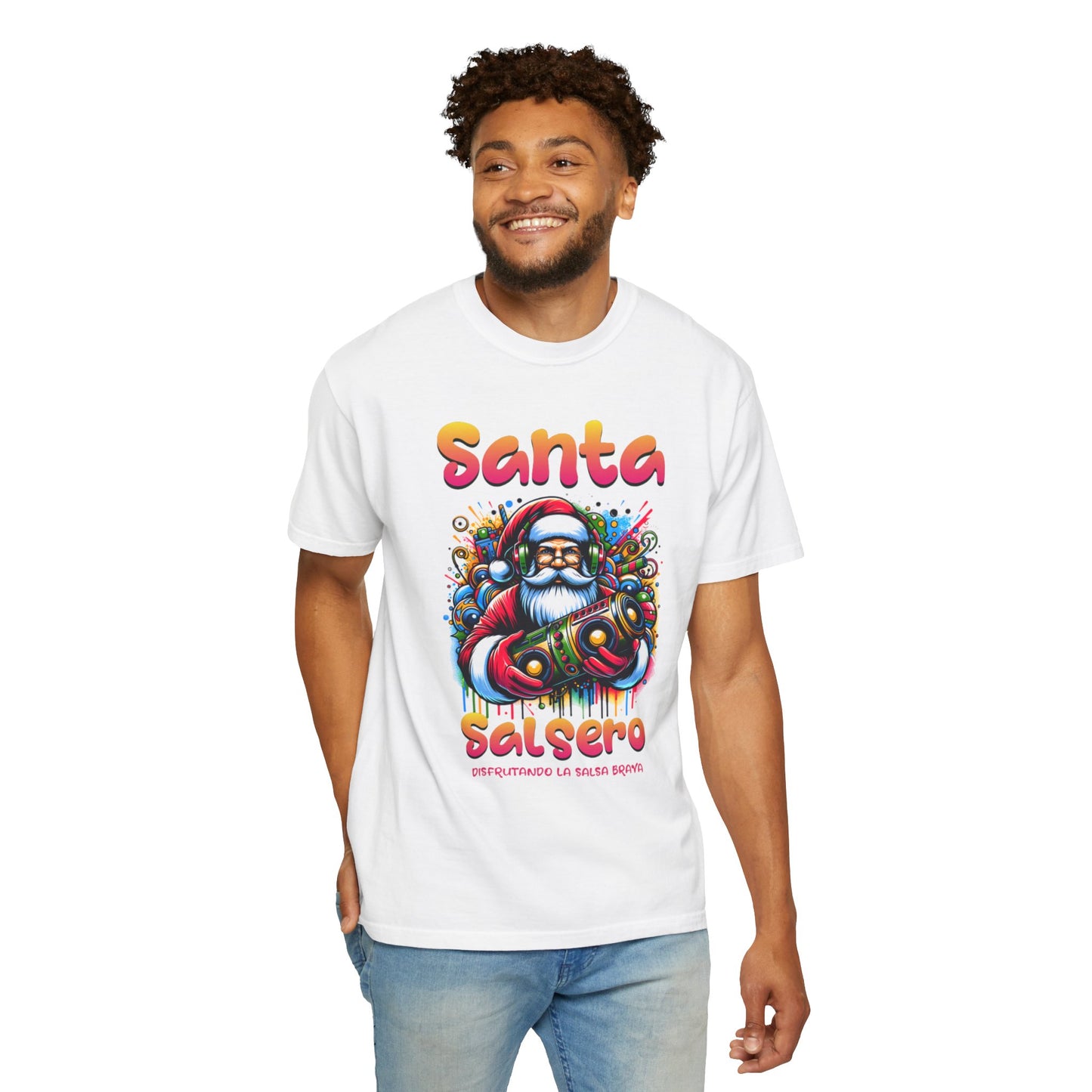 Santa Salsero Christmas Unisex Garment-Dyed T-shirt