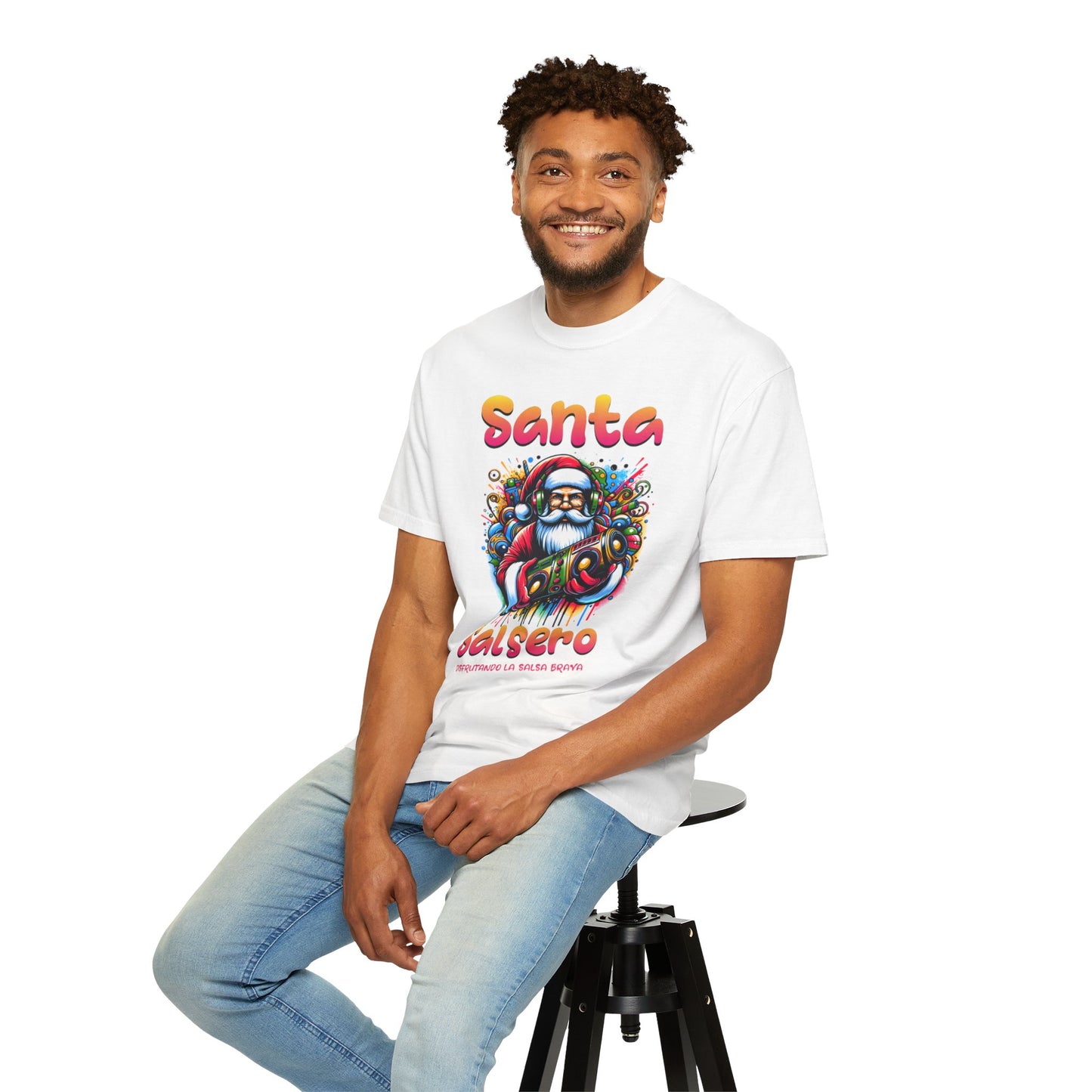 Santa Salsero Christmas Unisex Garment-Dyed T-shirt