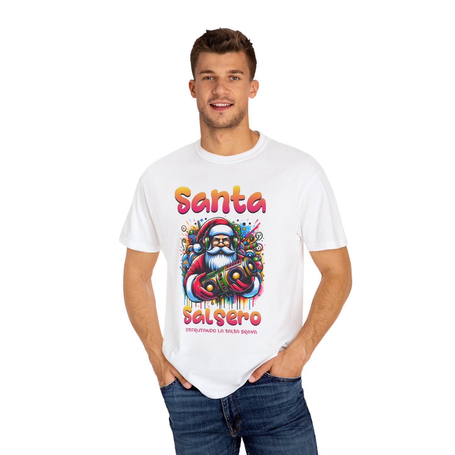 Santa Salsero Christmas Unisex Garment-Dyed T-shirt