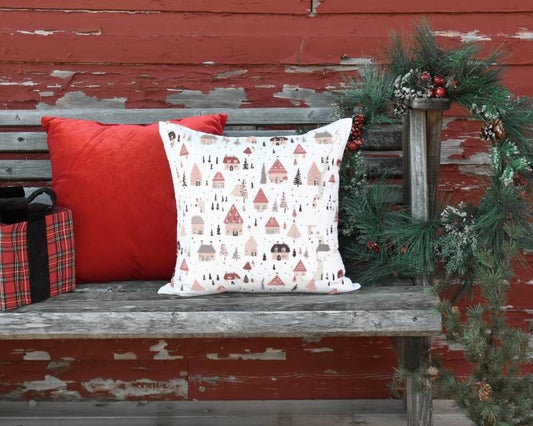 Cozy Christmas Vibes Festive Square Pillow